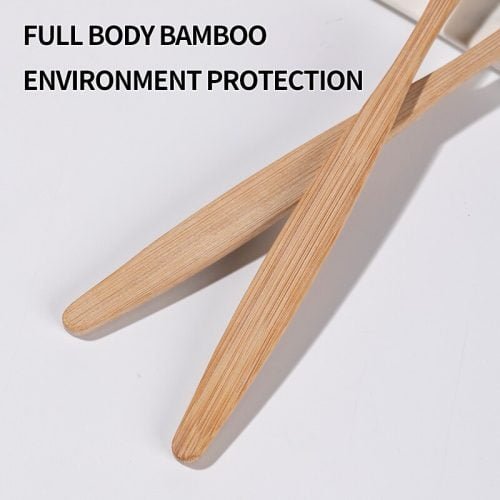 Handles of bamboo toothbrushes