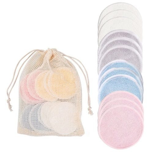 Bamboo makeup remover pads in a bundle