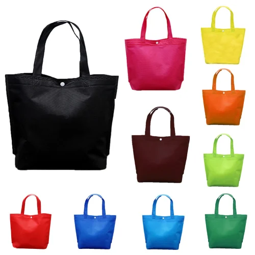 Collection of coloured reusable shopping bags