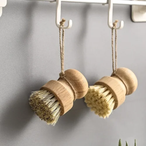 Wooden kitchen dish brushes