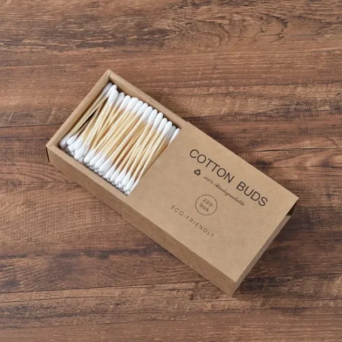 Bamboo cotton buds box