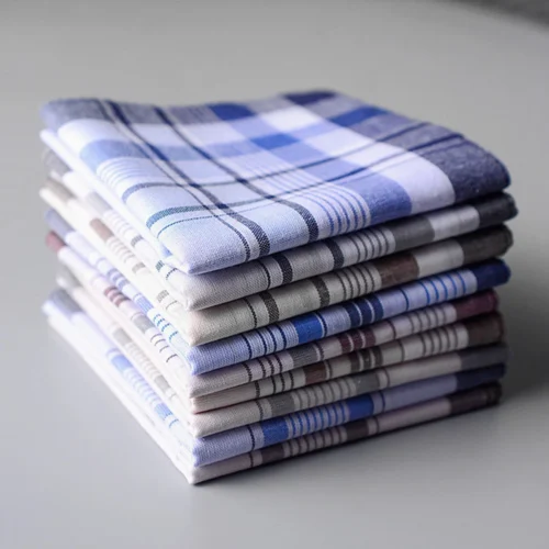 Cotton handkerchiefs stacked