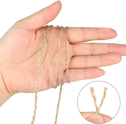 Natural vintage jute rope in a hand