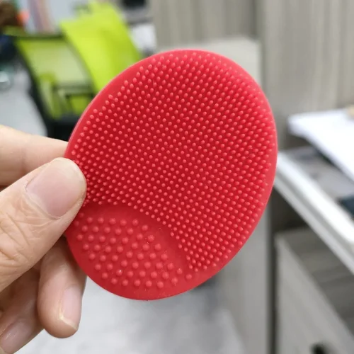 Silicone face cleansing brush close up