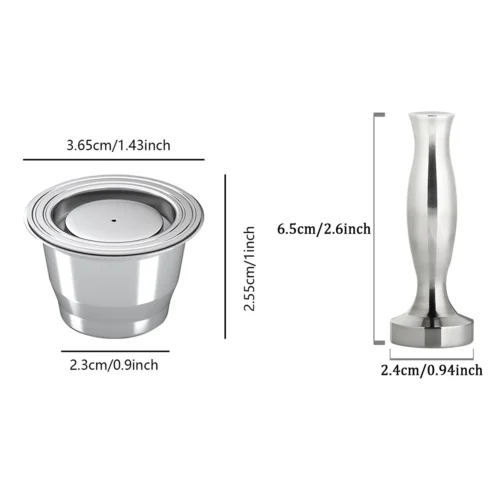 Stainless steel Nespresso reusable coffee capsule size