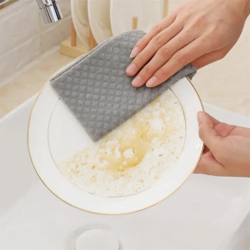 Wood pulp cleaning dishcloth cleaning plate