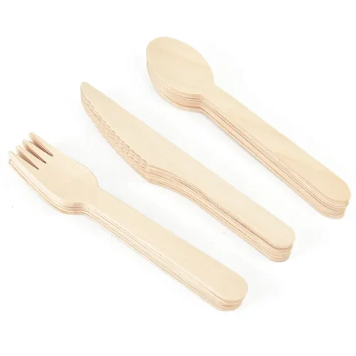 Disposable wooden cutlery