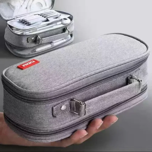 Multi-layer pencil case grey