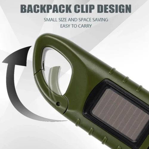 Solar camping torch with clip