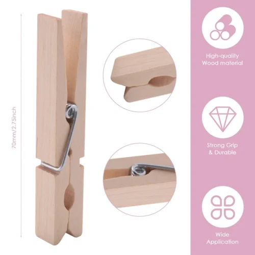 Wooden clothespins features